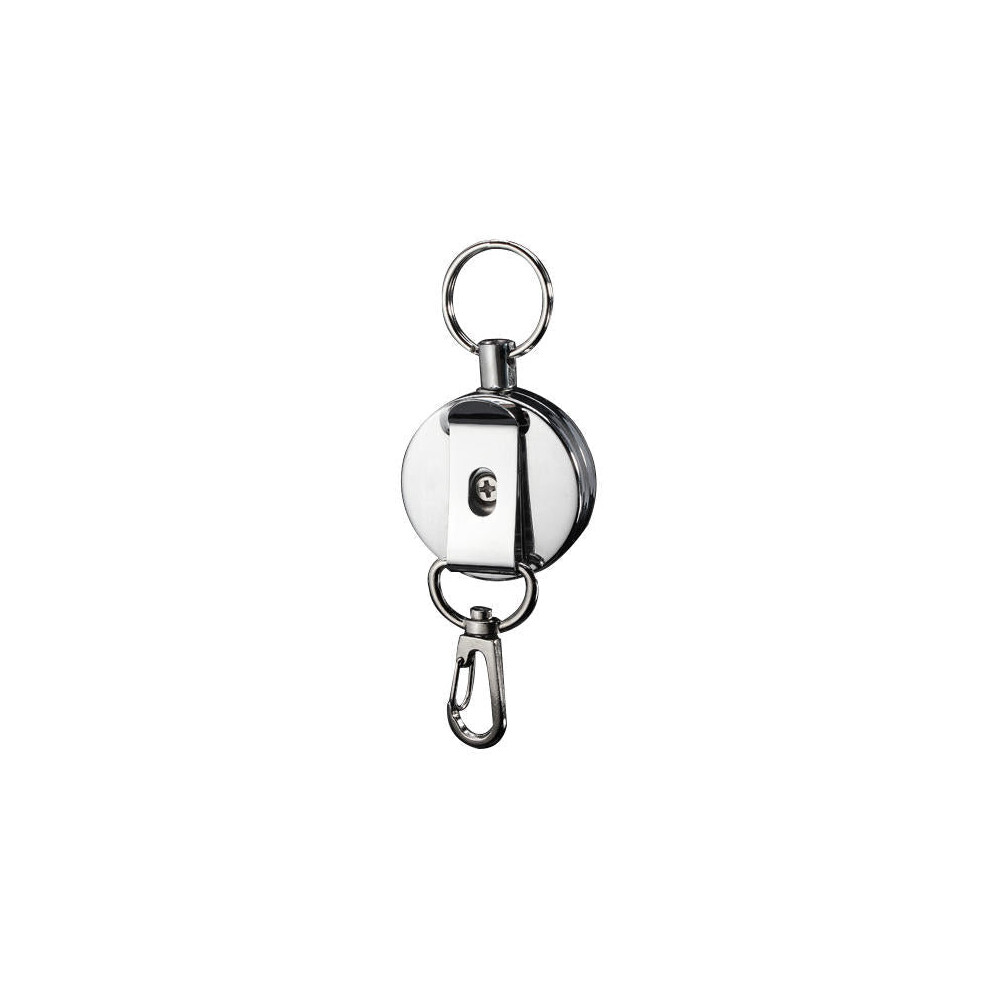 4cm Full Metal Tool Belt Retractable Key Ring Pull Chain Clip With Hook