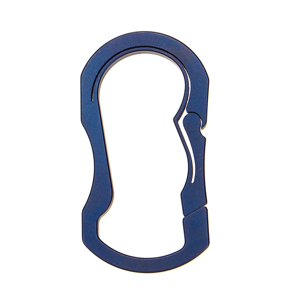 (Blue) Lightweight Titanium TC4 Keychain Backpack Hanging Buckle Outdoor Carabiner