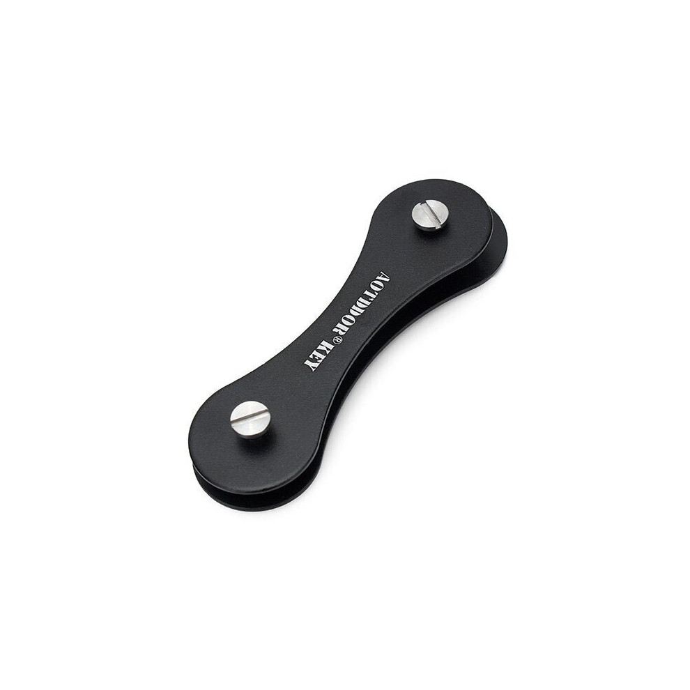 (Black) EDC Hard Oxide Aluminum Portable Key Clip Folder Chain Pocket Tool