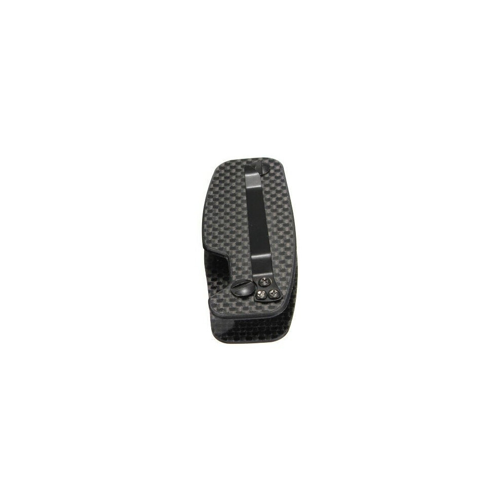 (Black) Carbon Fiber Light Weight Pocket Keychain DIY Key Clip Storage EDC Tool