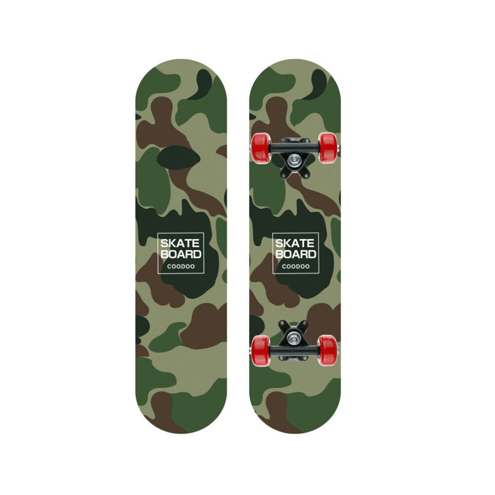 (Camouflage) 23.5inch Skateboard Natural Maple Complete Skate board Beginner＆Professional for Cruising Carving Free-Style Downhill