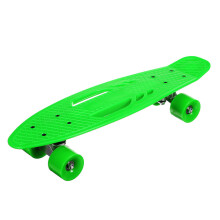 (Green) 22Inch Unisex Children Adults Skateboards Hollow Design Skate Board Deck Strong Pulley Wheel High Elastic Shock Absorption PU Longboard