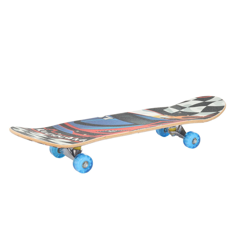 (Black) 80x20cm Complete Skateboard for Beginner Good Board Double Kick LED Wheels for Extreme Sports Outdoor