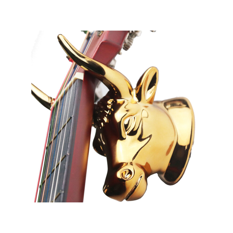 Universal 1 Set Gold Bull Metal Guitar Hanger Hook Holder Wall Mount Stand Bracket for Bass