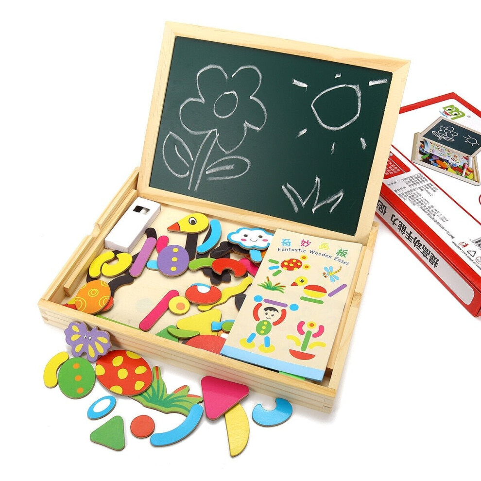 Wooden Magnetic Double-Sided Drawing Board Blocks Children Early Education Toys