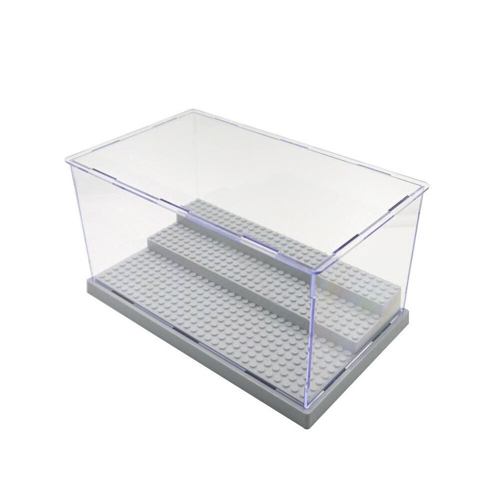 3 Steps Clear Acrylic Display Case Dustproof Tray Protection Toys DIY Box