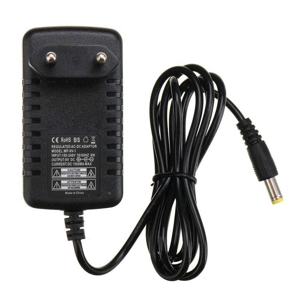 EU Plug 9V 1A Guitar Effect Pedal Board Power Supply Adapter