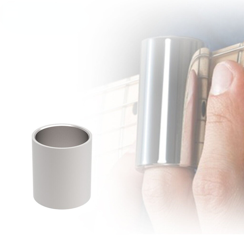 Greenzech (Silver) Stainless Steel Tube 28MM Metal Finger Guitar Slider For Ukulele String Instruments Accessories