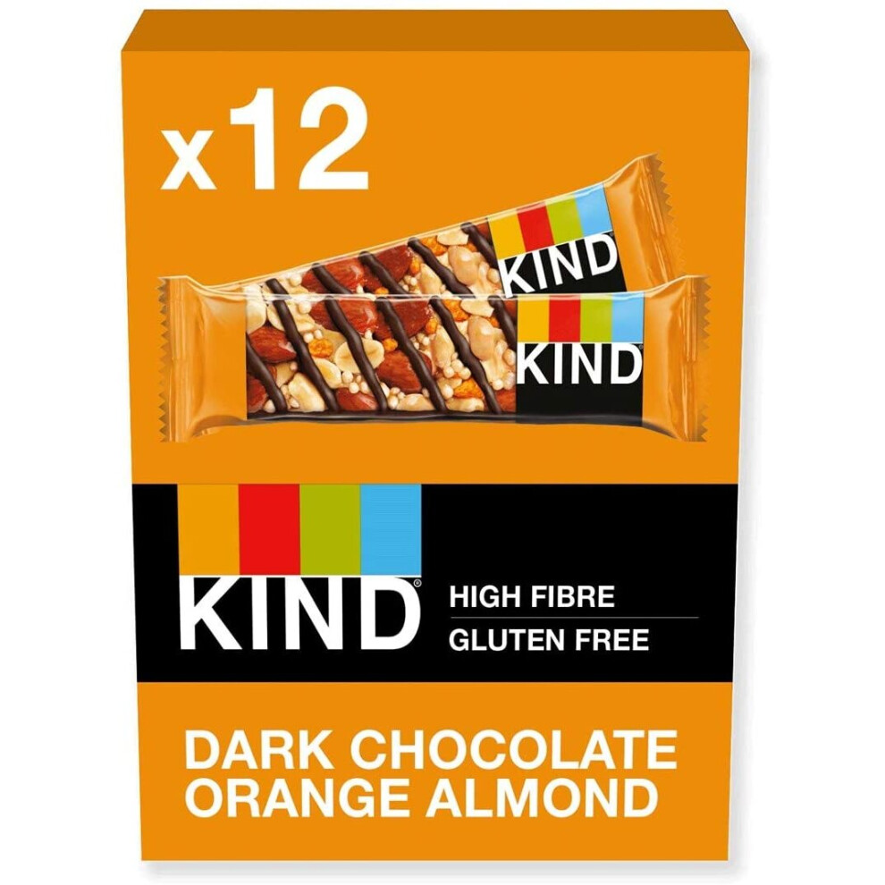 KIND Bars, Healthy Gluten Free & Low Calorie Snack Bars, Dark Chocolate Orange and Almond, 12 Bars