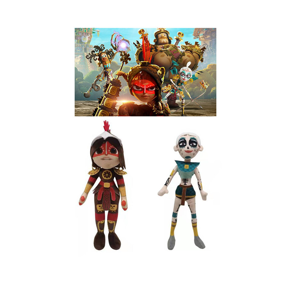 (2Pcs) 28cm Maya and the Three Plush Toy Chiapa Warrior Stuffed Doll Toy Kids Gift