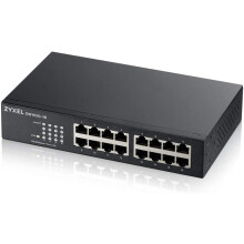 Zyxel Switch unmanaged Layer2 16 Port • 16x 1 GbE • 19" • Lüfterlos • GS1100-16 V3