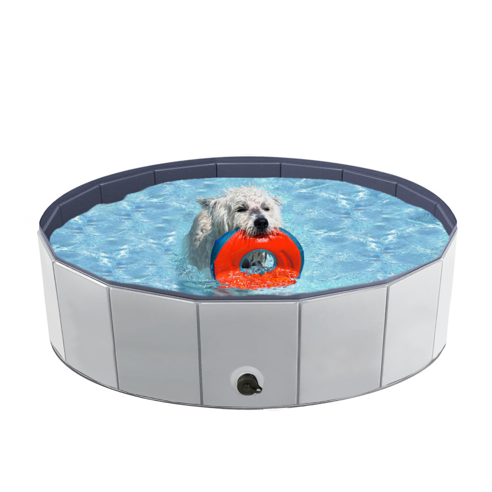 Photos - Inflatable Pool ) Foldable Dog Pet Bathtub Dog Swimming Pool Grey(L(Dia80cmx20cmH)