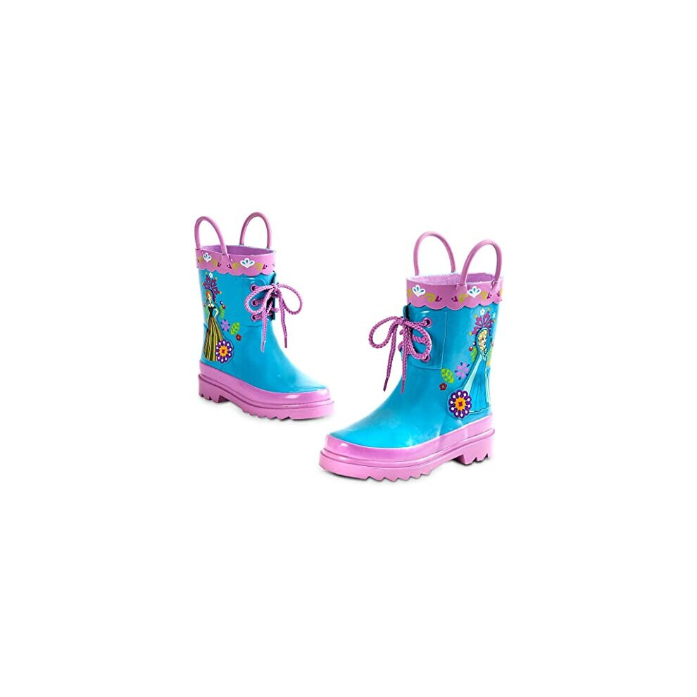 Disney Store Deluxe Frozen Anna Elsa Rain Boots Shoes Blue
