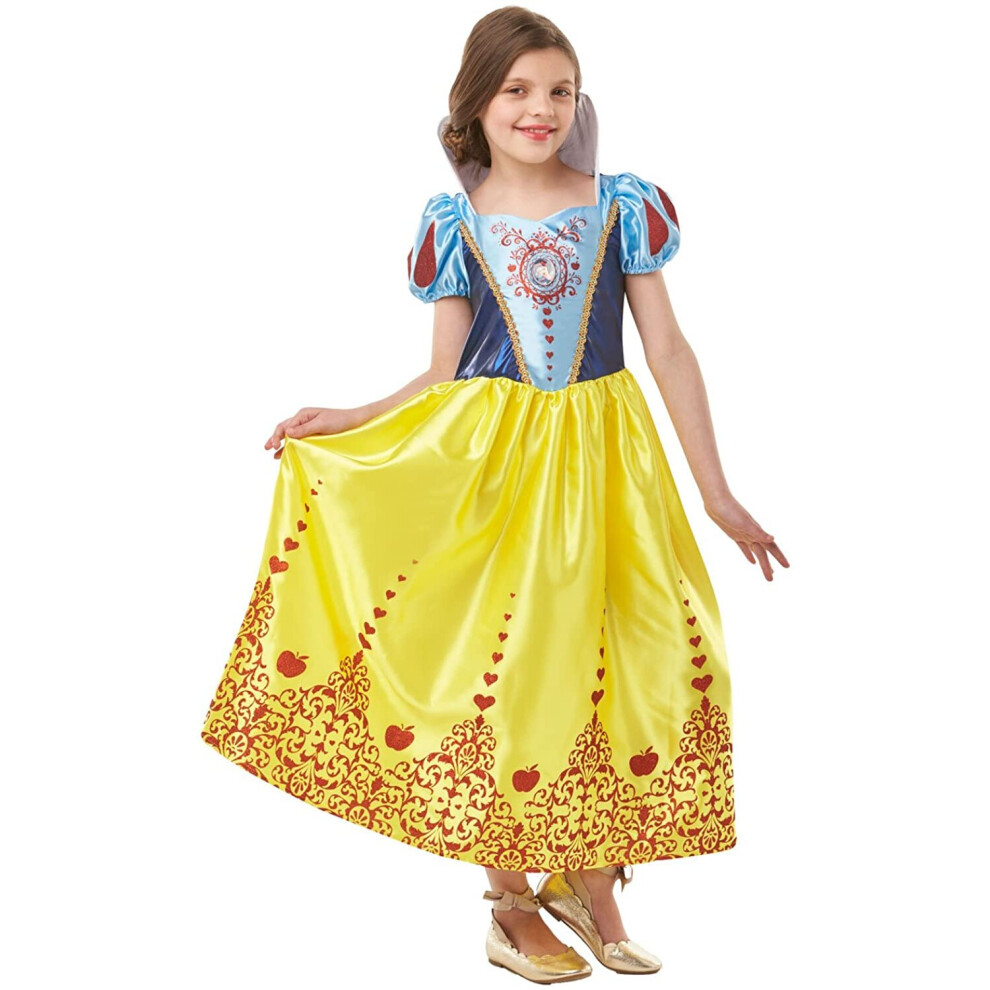 New Rubies Unisex Kids Rubie's Official Disney Princess Snow Gem Girls Costume, Kids Fancy Dress White
