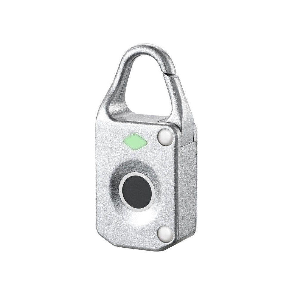 Photos - Door Lock GreenZech  Anti-theftl Electronic Smart Fingerprint Padlock Outdoor Travel Suitcase Bag Lock (Silver)