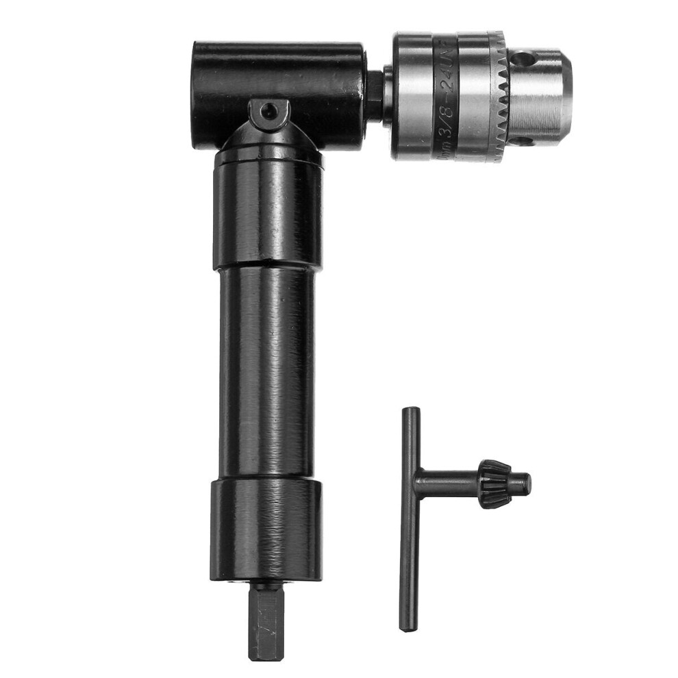 (Iron chuck) Right Angle Bend Extension 90 Degree Cordless Drill Attachment Adapter Drill Adapter Chuck