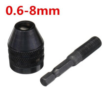(3:0.6-8mm) 0.3-3.6/0.3-6.5/0.6-8mm Keyless Drill Chuck 1/4 Inch Hex Shank Quick Change Adapter Converter