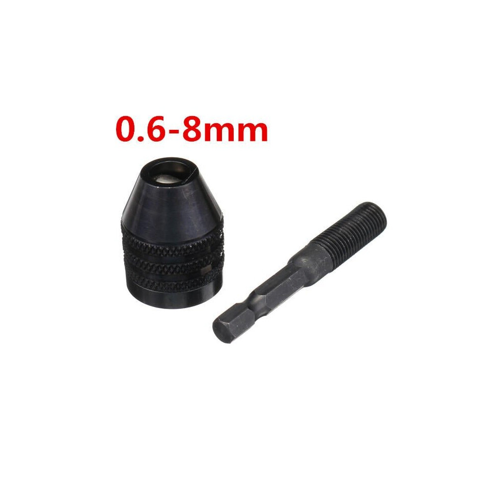 (3:0.6-8Mm) 0.3-3.6/0.3-6.5/0.6-8Mm Keyless Drill Chuck 1/4 Inch Hex Shank Quick Change Adapter Converter 3654659295613