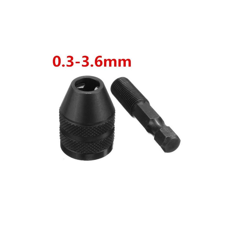 (1:0.3-3.6mm) 0.3-3.6/0.3-6.5/0.6-8mm Keyless Drill Chuck 1/4 Inch Hex Shank Quick Change Adapter Converter
