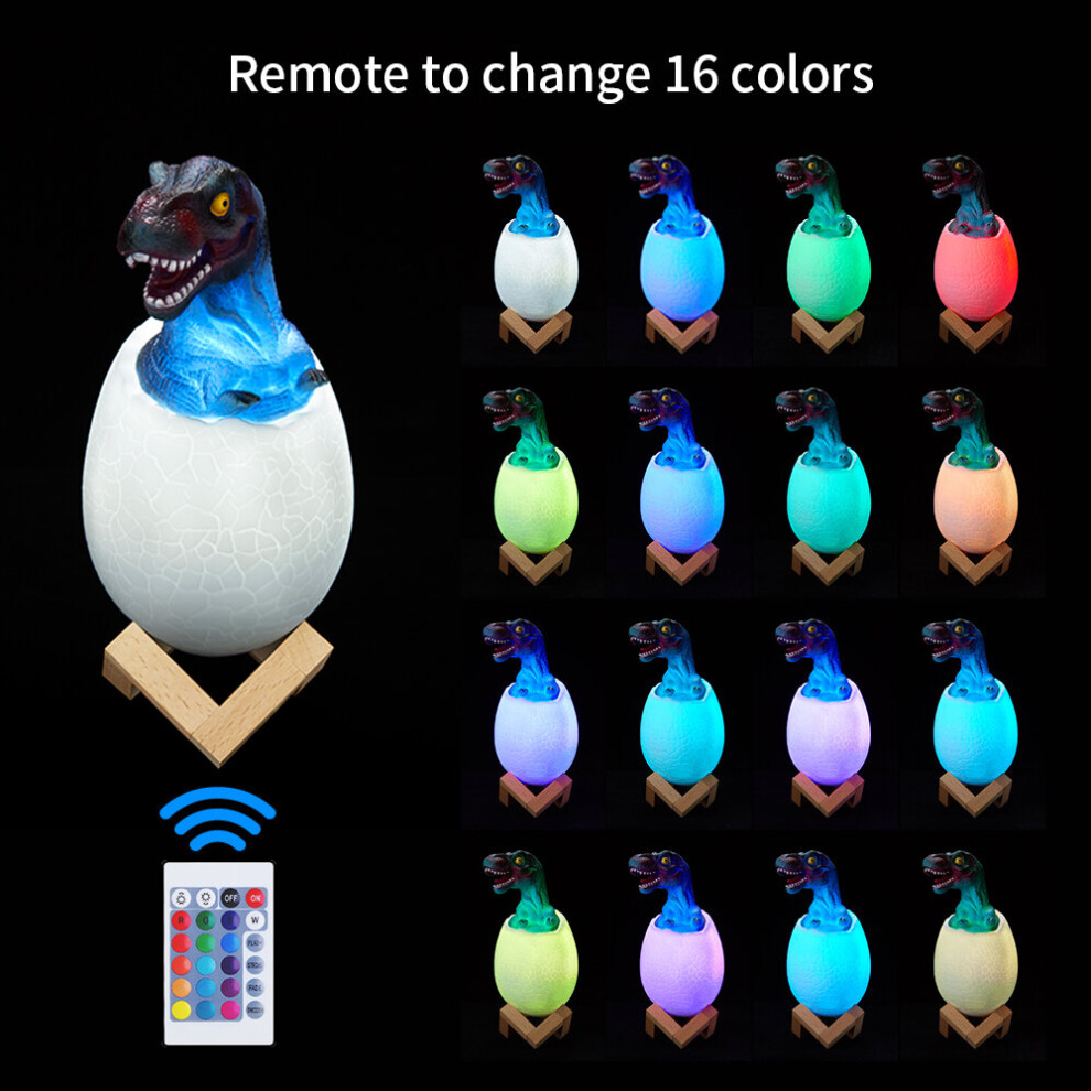 (B) ERANPO 16 Colors 3D Printed Dinosaur Egg LED Night Lamp with Remote Control-image-OPC-P92DV5V-NEW