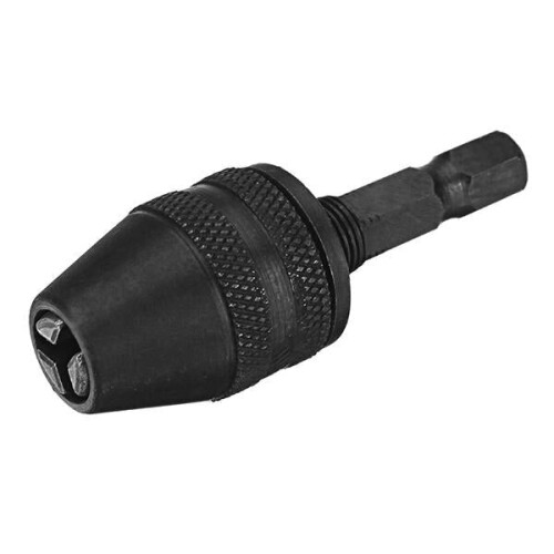 0.5-4mm Keyless Chuck 1/4 Inch Hex Shank Black Drill Chuck Adapter 2