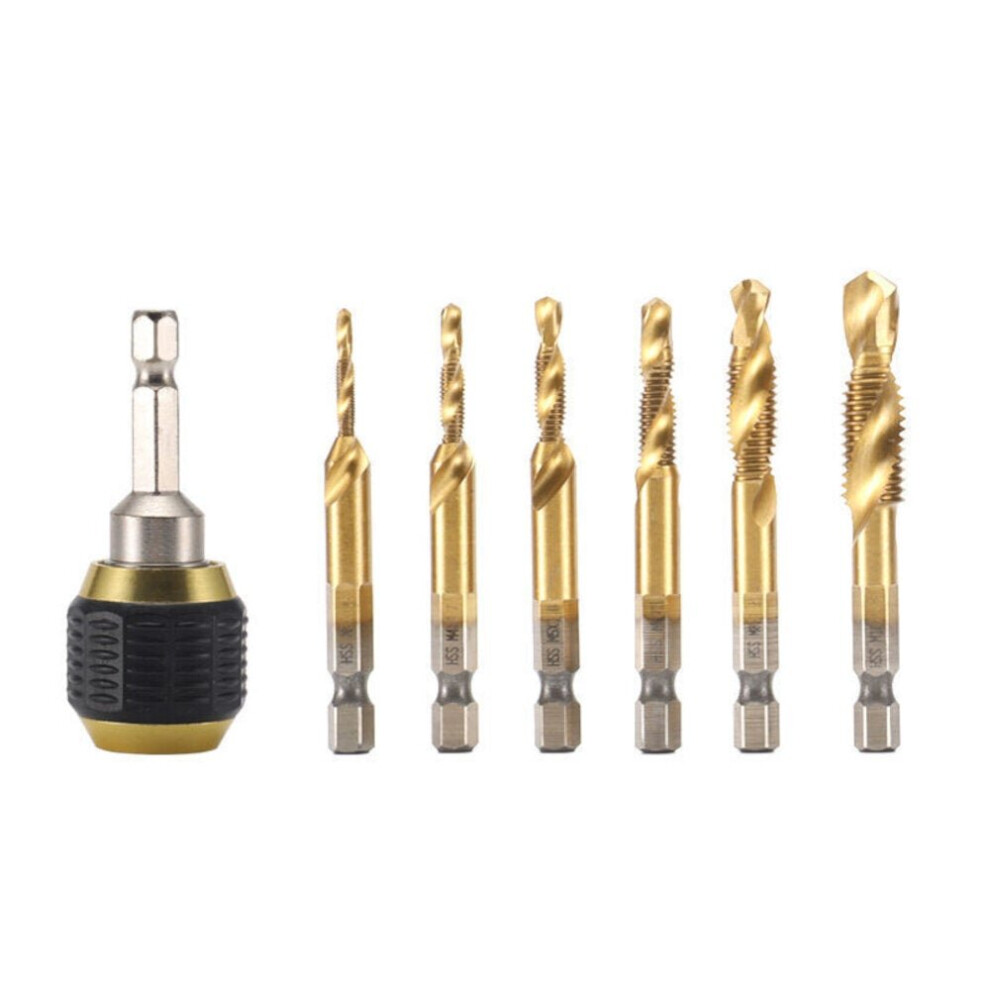 (D) Quick Change Drill Chuck Countersink Drill Tap Bits Self-locking Connecting Rod for Electric Drill