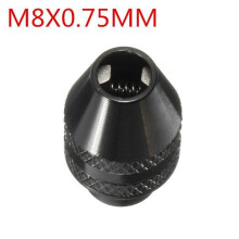 (2#: M8x0.75mm) 0.4-3.2mm Keyless Electric Drill Chuck Metric Mini Drill Collet for Rotary Tool