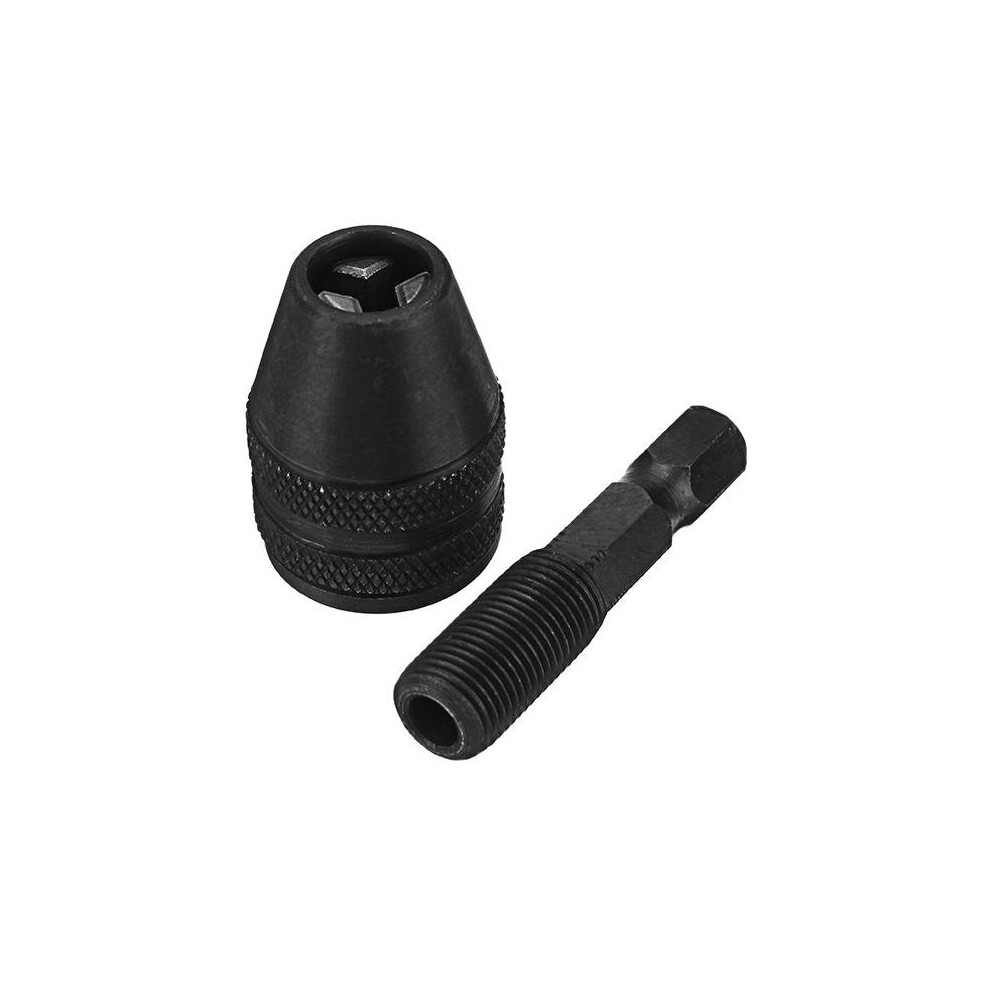 0.5-4mm Keyless Chuck 1/4 Inch Hex Shank Black Drill Chuck Adapter