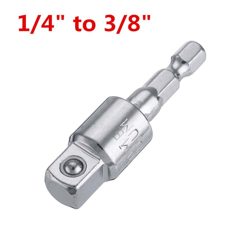 (3/8) 1/4 Inch Shank Socket Adapter Nut Driver Socket Impact Hex Shank Extension Drill Shank Adapter