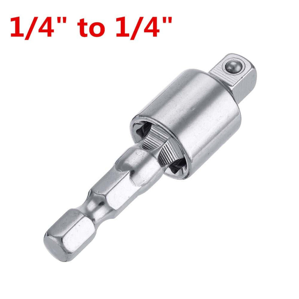 (1/4) 1/4 Inch Shank Socket Adapter Nut Driver Socket Impact Hex Shank Extension Drill Shank Adapter