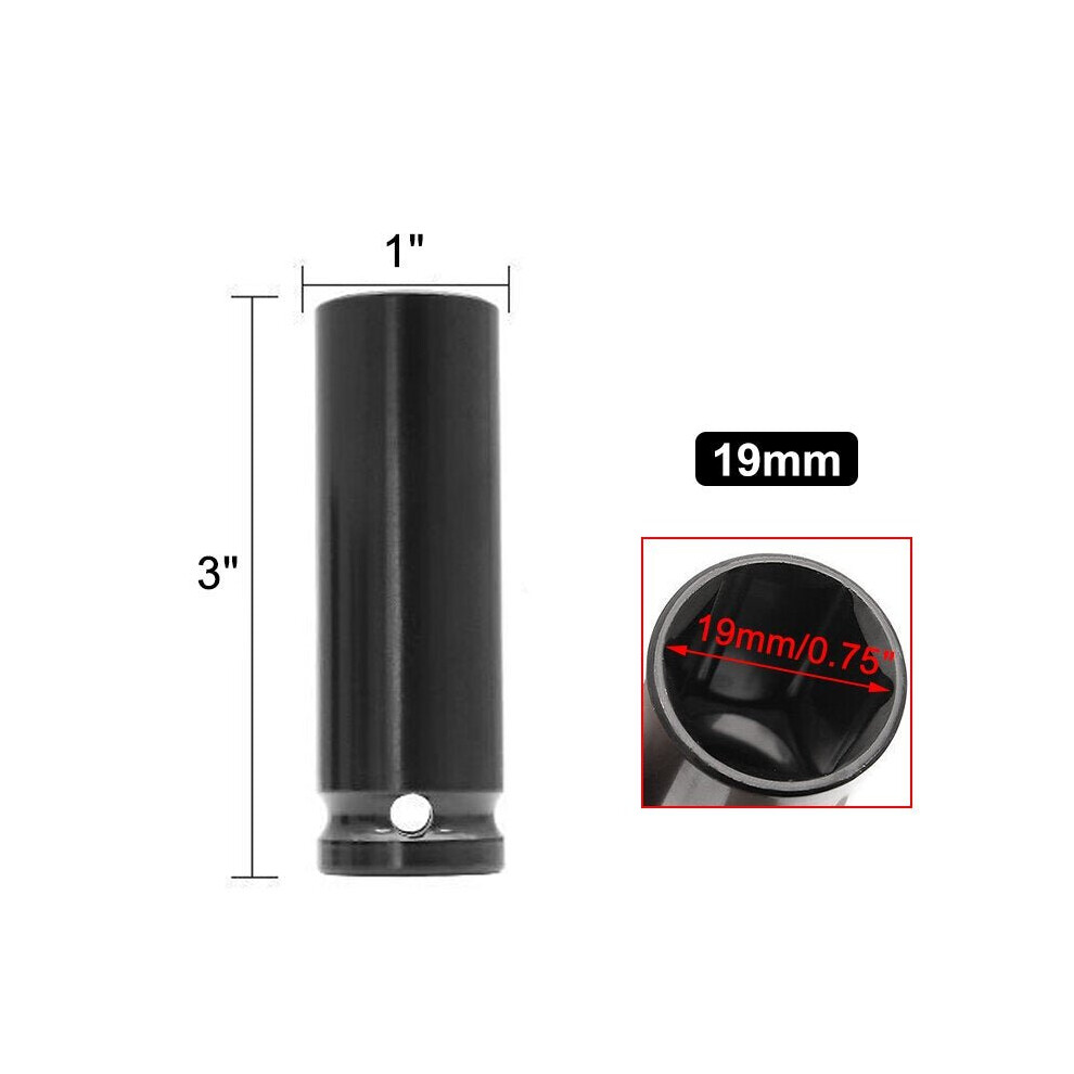 (19*78Mm) Electric Wrench Opening Hexagonal Sleeve Spanner Sleeve Shelf Deep Impact Socket 3654659291011