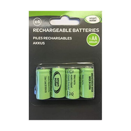 Set of 4-Smart Solar Rechargeable Batteries-2/3 AA