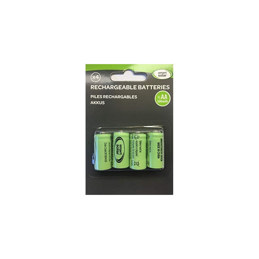 Set of 4-Smart Solar Rechargeable Batteries-2/3 AA