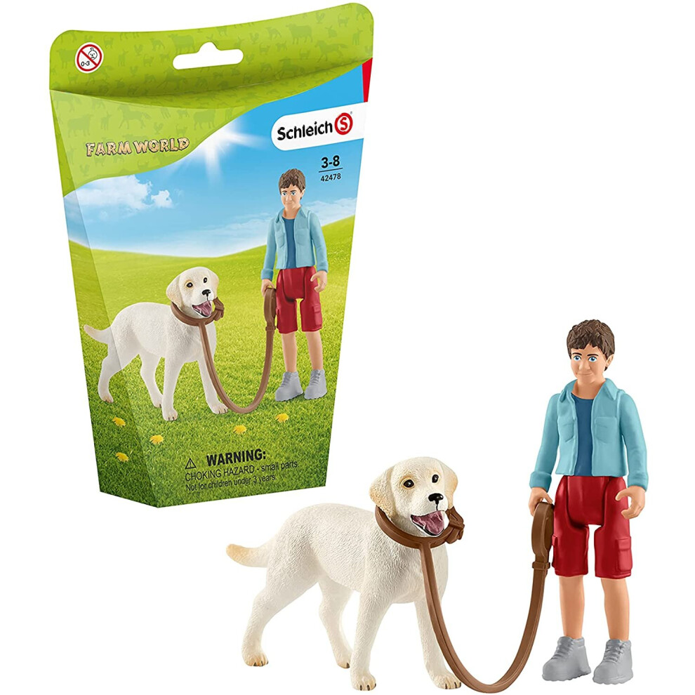 Schleich 42478 Farm World Walking with Labrador Retriever