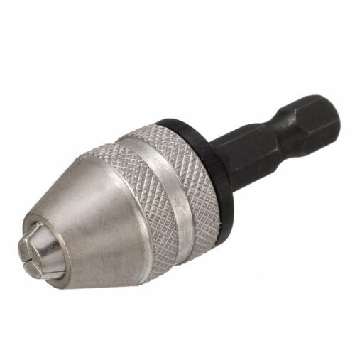 1/4 Inch Hex Shank Keyless Drill Chuck Quick Change Adapter Converter 0.3-3mm 1