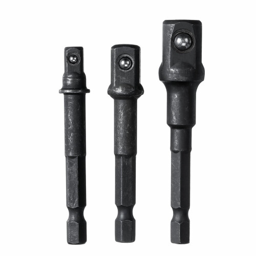 3pcs 65/73mm 1/4 Inch Socket Adapter Impact Hex Shank Drill Bit Power Extension Bar 1