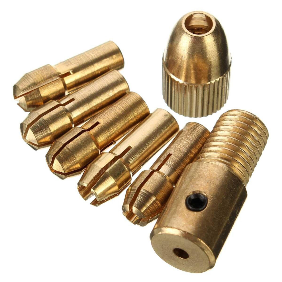 8Pcs 3.175Mm Shank 0.5-3Mm Micro Twist Drill Chuck Set Small Electric Drill Bit Collet With Allen Wrench 6112211919225