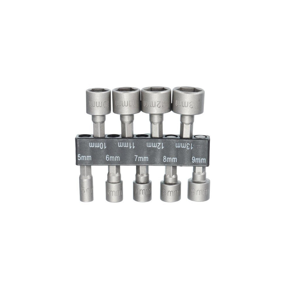 9Pcs 1/4 Inch Hex Shank Power Nut Driver Drill Bit Set 5-13Mm Socket Wrench 3654659284822