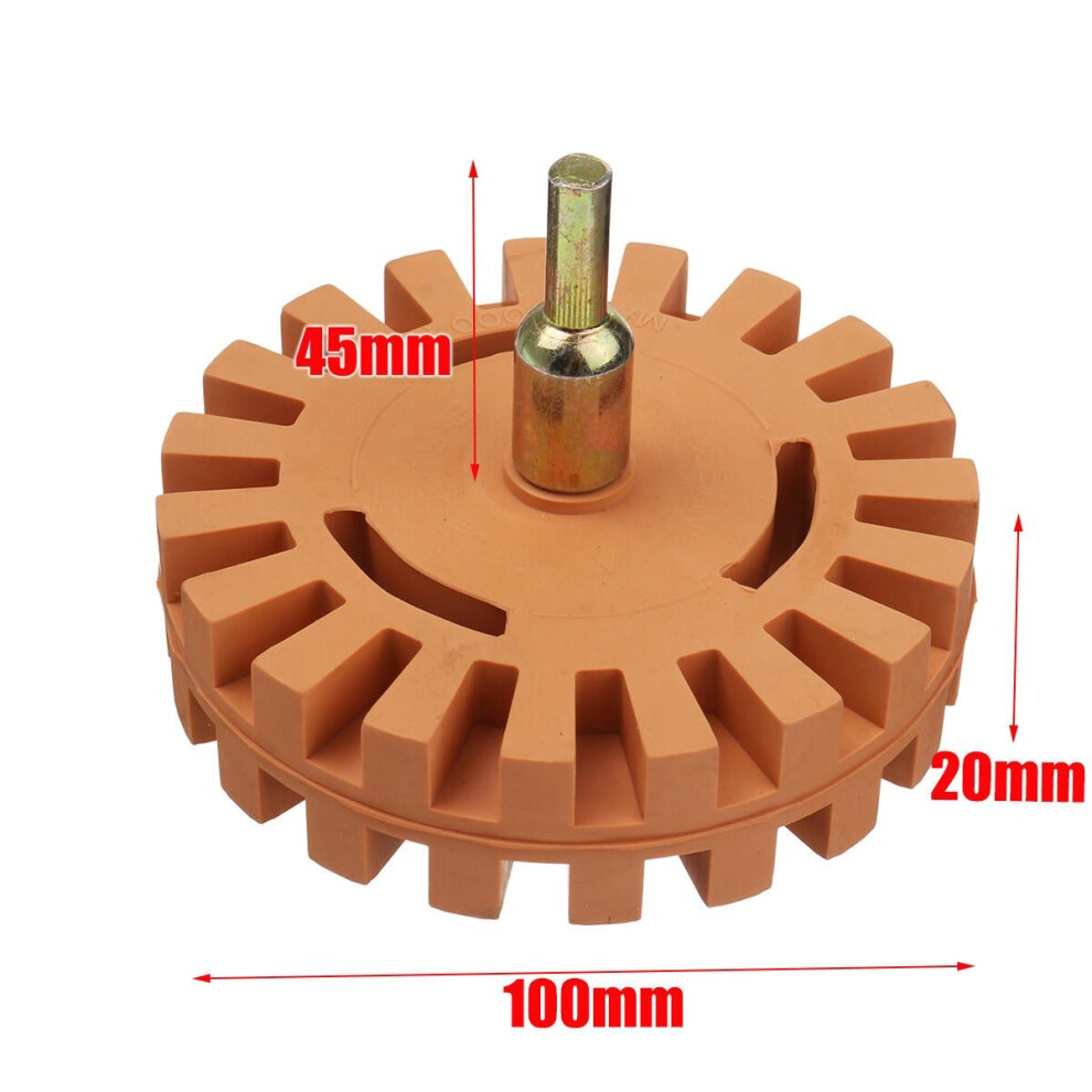 (20mm) 20/25mm Removal Eraser Wheel Power Drill Arbor Adapter 4 inch Rubber Pinstripe