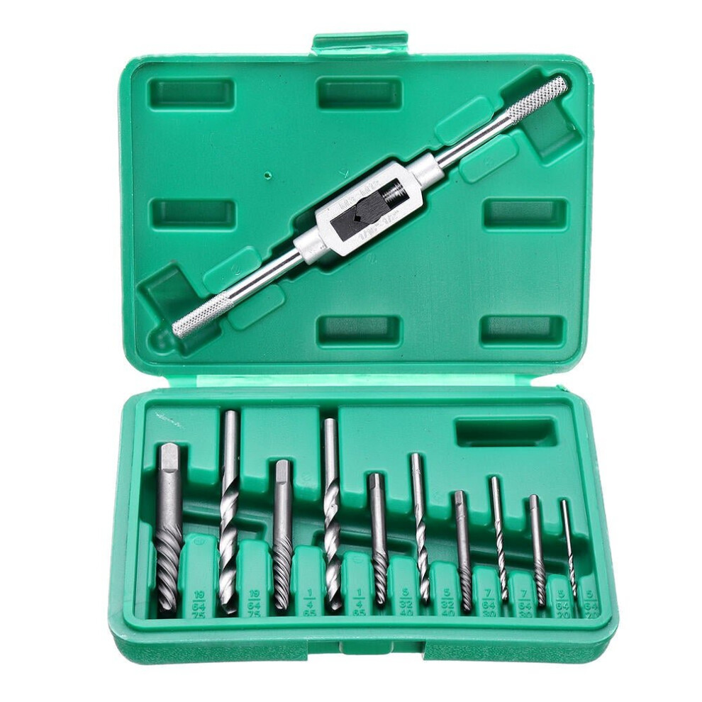 11Pcs M3-M12 Screw Extractor Drill Bit Damaged Broken Screw Bolt Tap Die Wrench Stud Remover Tool Kit