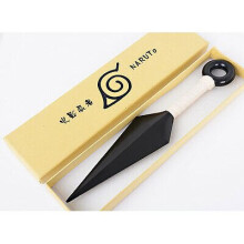 (White) 26cm Naruto Realistic Plastic Ninja Weapons Kunai White Red Collection Toy