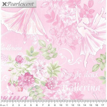 Fat Quarter Pearl Ballet Ballerina Floral Theater Pink 100% Cotton Quilting Fabric