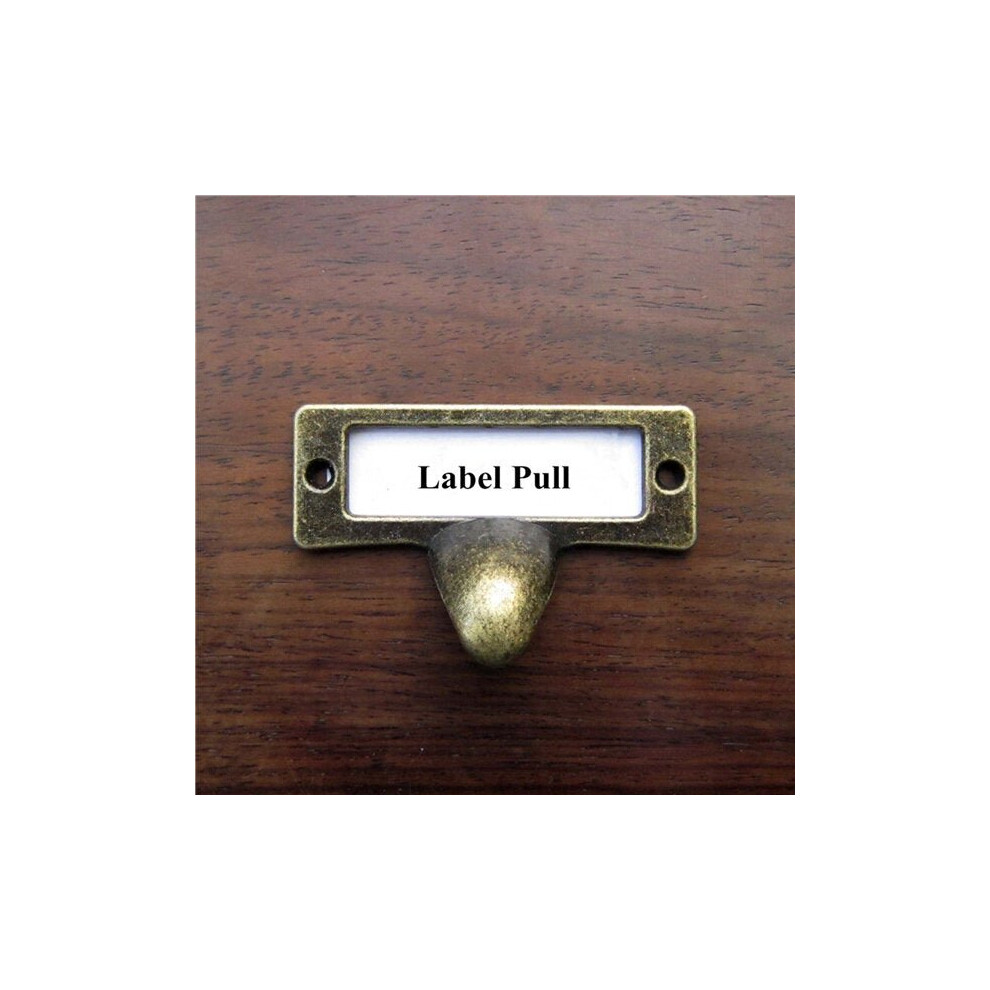 (48x38mm) 6pcs Antique Brass Drawer Label Pull Cabinet Frame Handle File Name Card Holder