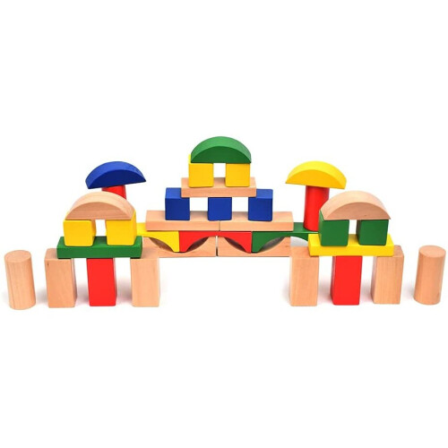 Cubes de construção em madeira Goki Baril 100 peças 2