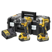 DCK266M2T-GB DeWalt DCK266M2T Brushless 18v Combi Drill & Impact Driver Inc 2x 4.0Ah Batts in TSTAK Case