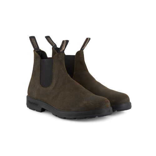 (9.5) Blundstone 1615 Dark Olive Suede Leather Boots 1