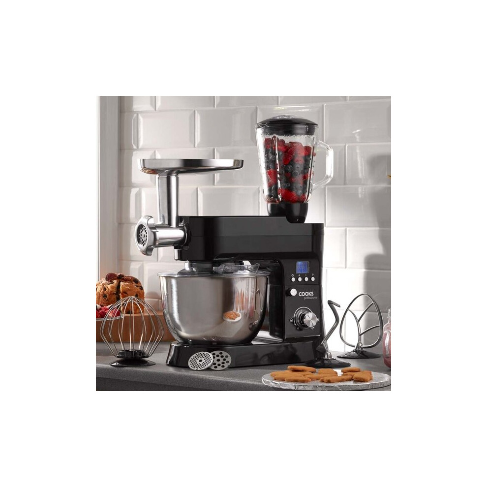 New Cooks Professional Multi-Function 1200W Stand Mixers Black