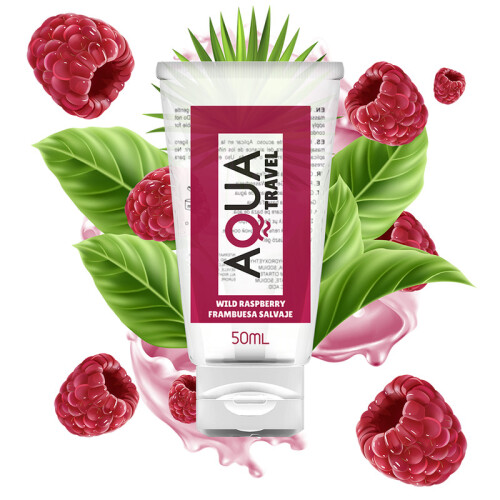 AQUA TRAVEL WILD RASPBERRY FLAVOUR WATERBASED LUBRICANT - 50 ML