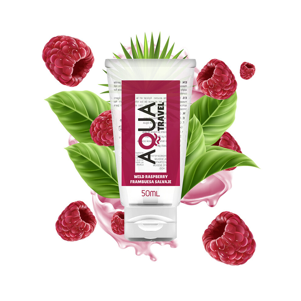 AQUA TRAVEL WILD RASPBERRY FLAVOUR WATERBASED LUBRICANT - 50 ML