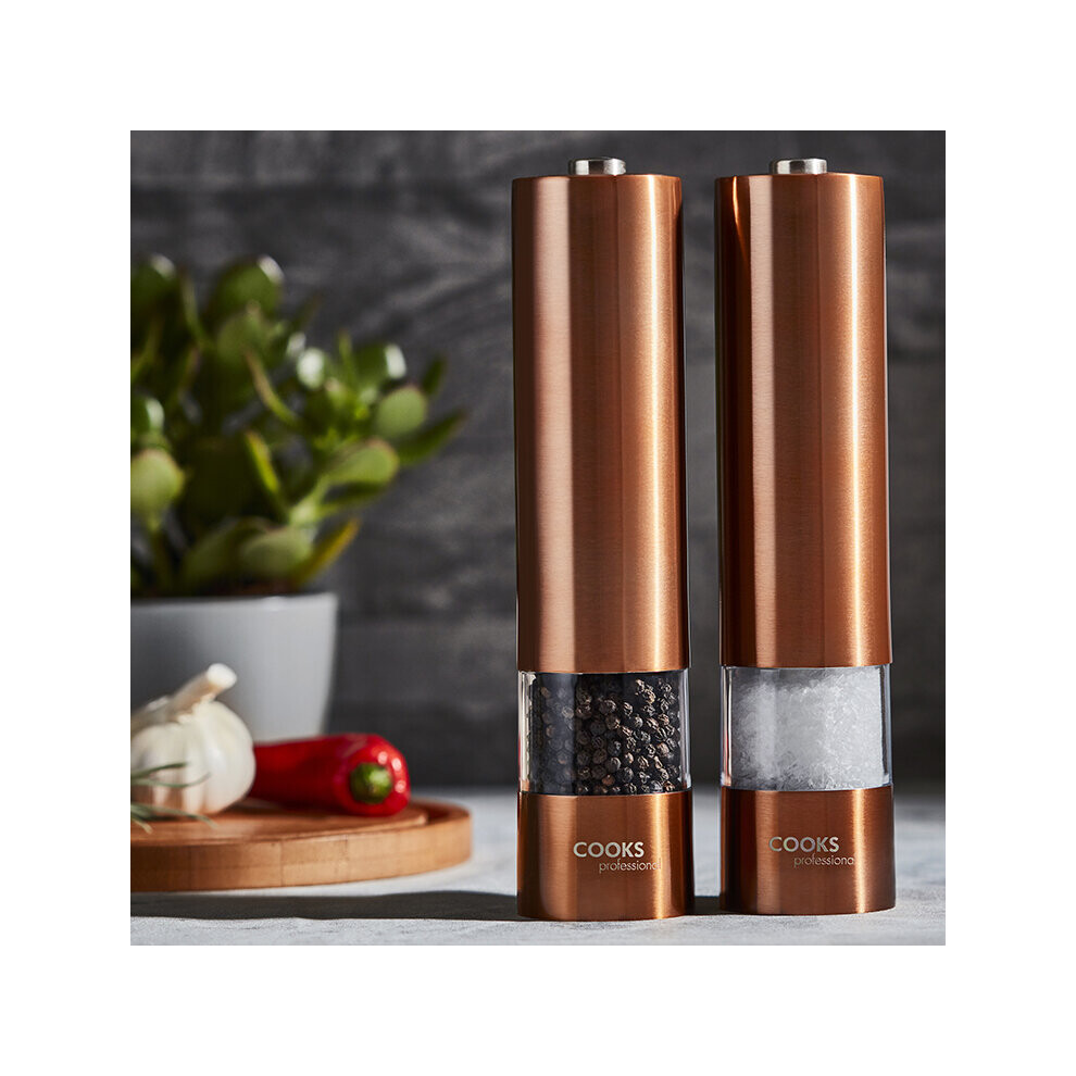 Cooks Professional Electric Salt & Pepper Mill Grinder Shaker Battery